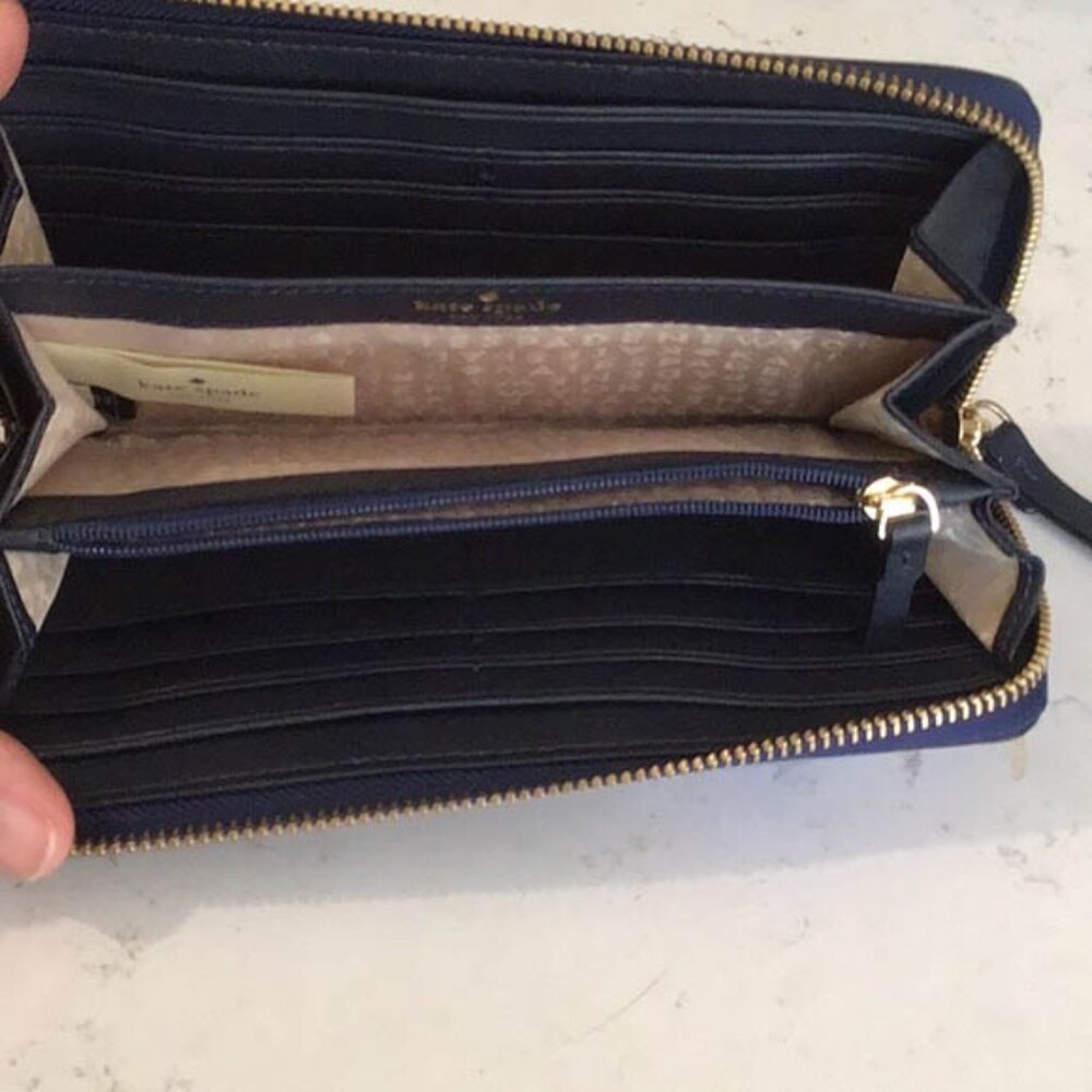 KATE SPADE- Neda Grove Street Wallet in PACIFIC GINGHAM - Picture 5 of 6